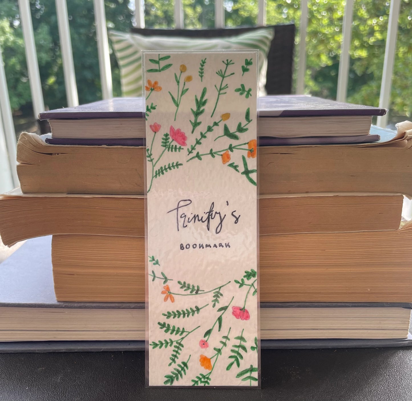 Personalized Floral Watercolor Bookmark