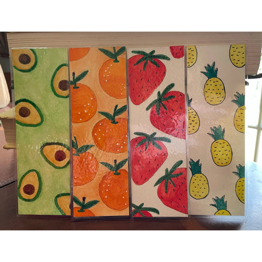 Fruit Watercolor Bookmarks Handmade
